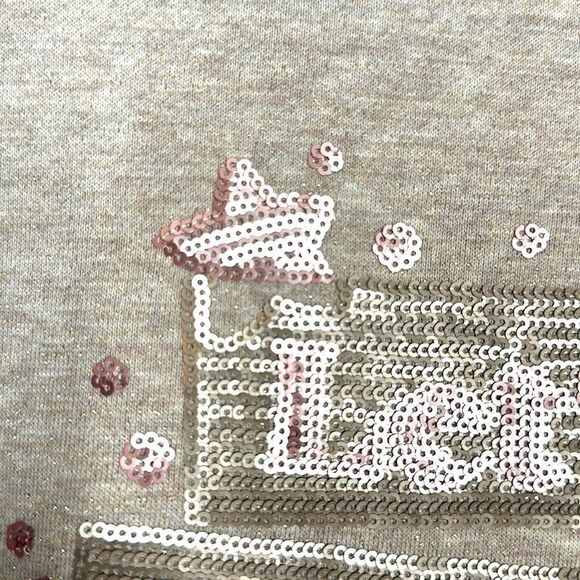 NWT Girls Mayoral Lets Enjoy Sweatshirt Beige Sequins Embroidery sz 9 (134 cm) - Picture 11 of 15